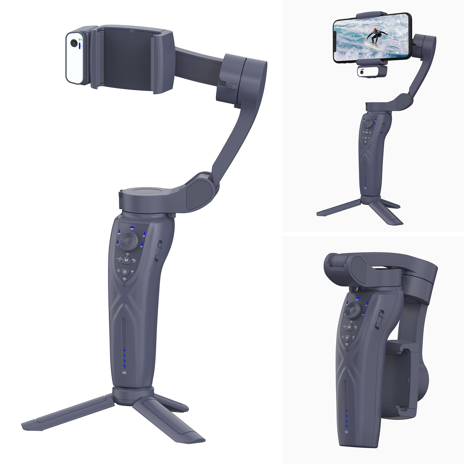 F12 Anti-shake Gimbal Phone Holder Live Streaming Stabilizer with AI Face Tracking Module + Fill Light F12 Anti-shake Gimbal Phone Holder Live Streaming Stabilizer with AI Face Tracking Module + Fill Light